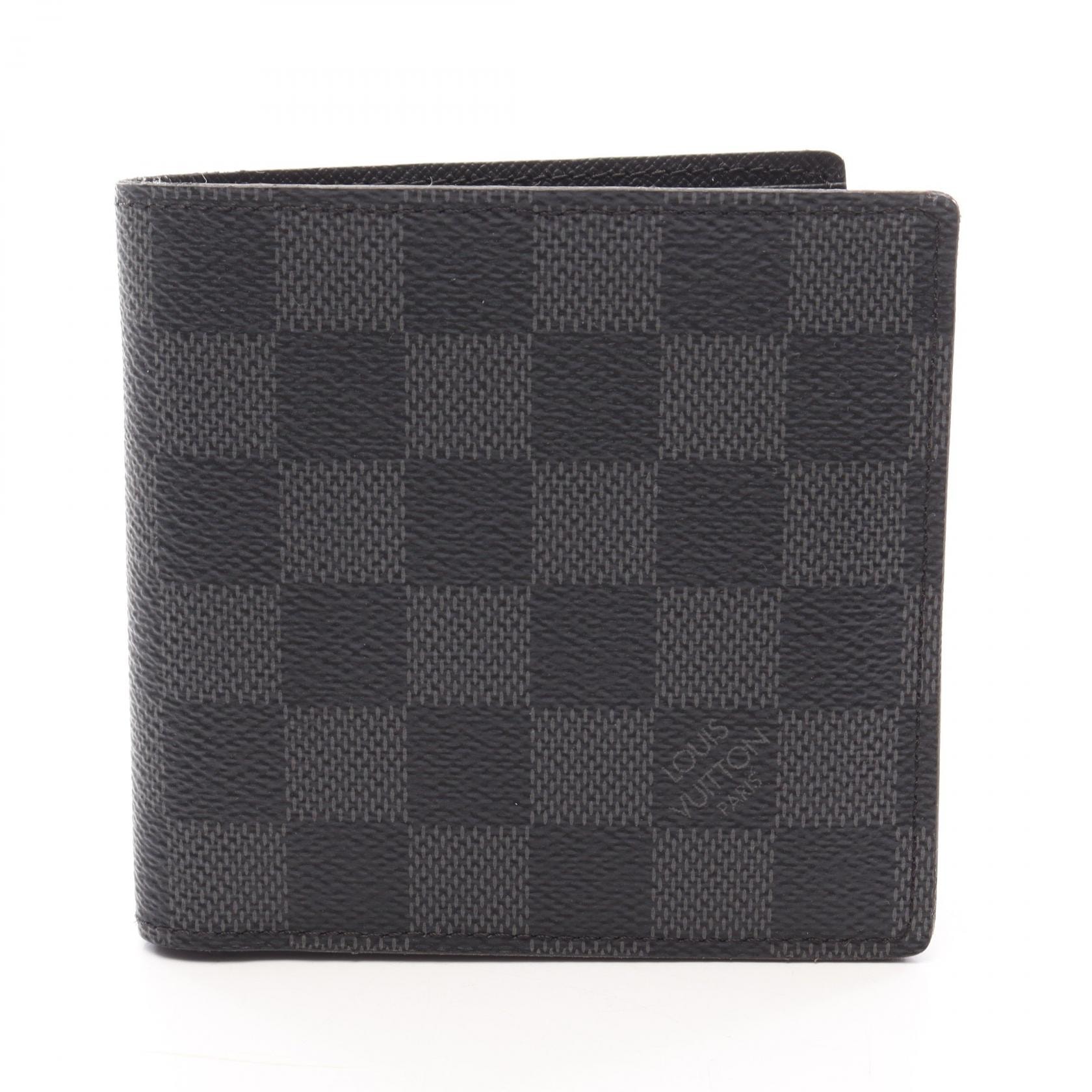 ルイ・ヴィトン LOUIS VUITTON ポルトフォイユ マルコ ダミエグラフィット 二つ折り財布 財布 レザー PVC メンズ ブラック系 N62664 【中古】