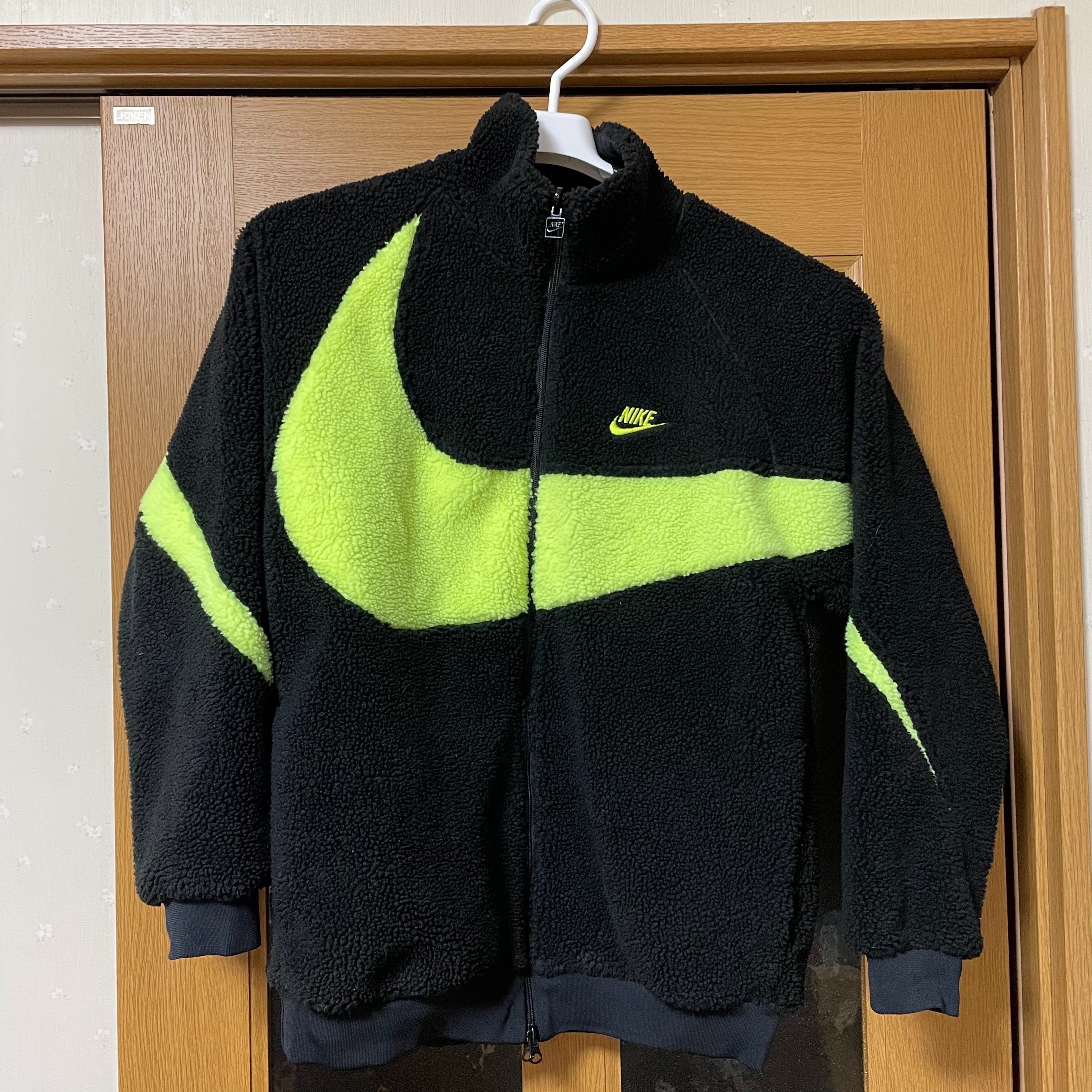 Nike Big Swoosh Reversible Boa Jacket"Black Neon"