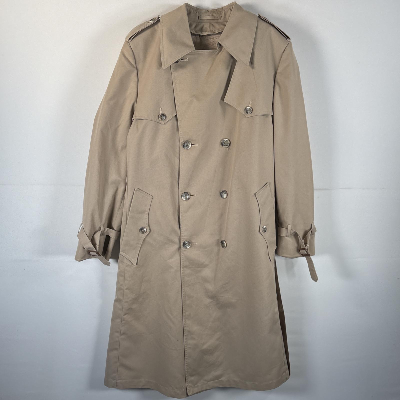 古着 90's/90年代 クリスチャンディオール Christian Dior ロングコート ロングコート ベルト付き 大きいサイズ 42R  ベージュ系 無地 メンズ