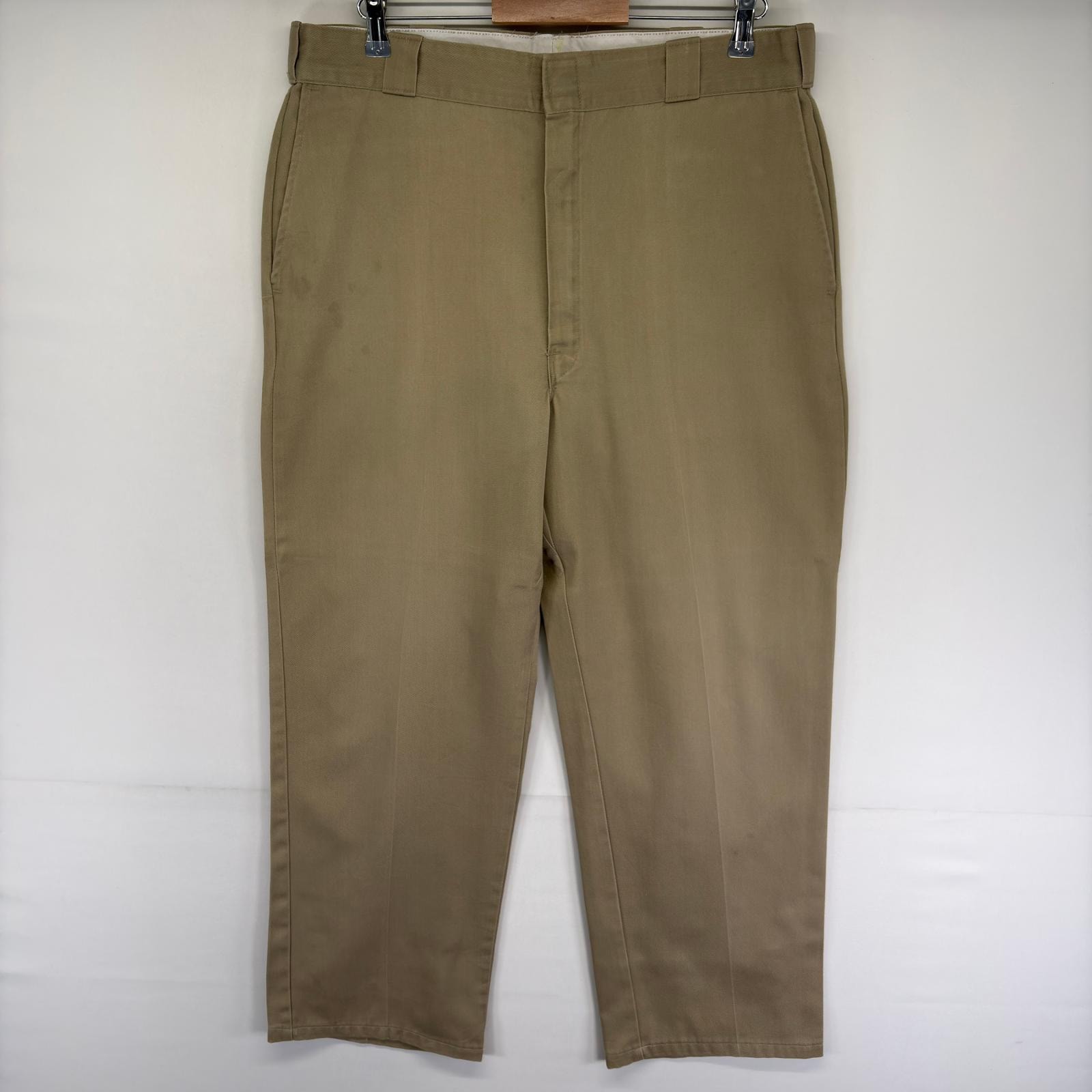 古着 ディッキーズ Dickies USA製 パンツ チビタグ ジッパーフライ 大きいサイズ ワークパンツ 作業着 w38 L32  ベージュ系 メンズ