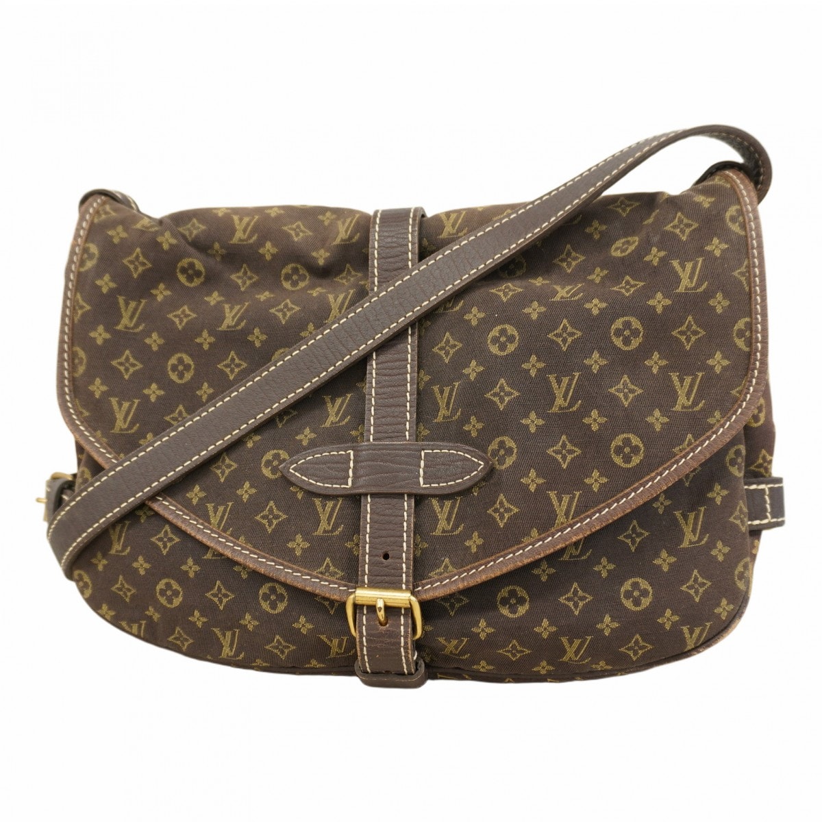 【6cd4459】ルイヴィトン ショルダーバッグ モノグラム・ミニ ソミュール M95227 エベヌ【中古】レディース