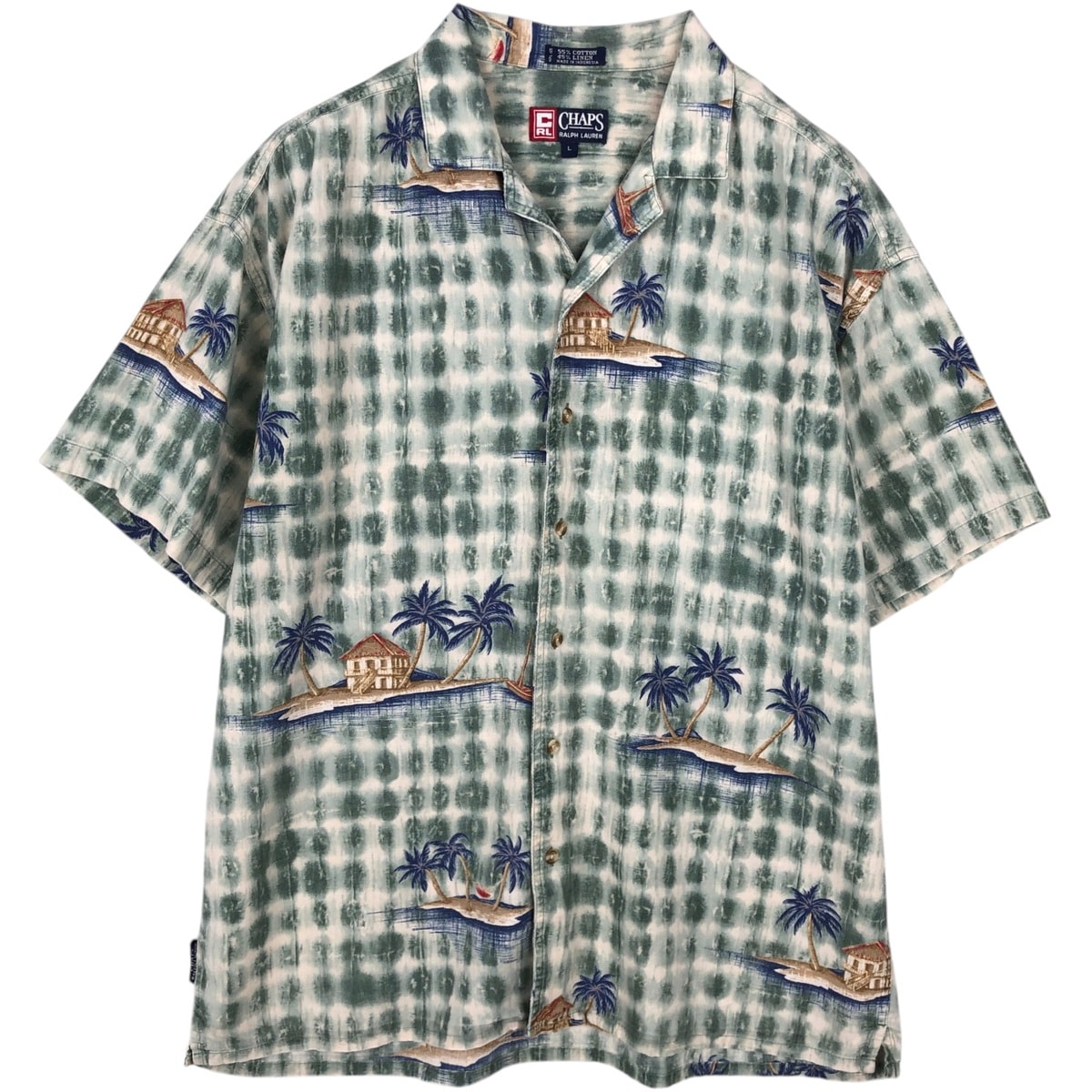 古着 ラルフローレン Ralph Lauren CHAPS チャップス 総柄 オープンカラー ハワイアンアロハシャツ ボックスシャツ メンズXL相当/eaa623235