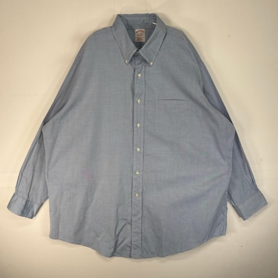古着 ブルックスブラザーズ Brooks Brothers 長袖シャツ 胸ポケ ボタンダウン TRADITIONAL FIT XL ブルー系 無地 メンズ