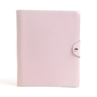 エルメス HERMES ノートカバー レザー ライトピンク シルバー レディース【中古】 e61885a