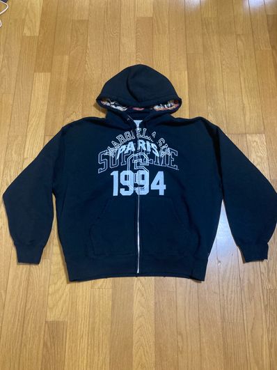 Supreme x MM6 Maison Margiela Zip Up Hooded Sweatshirt "Black"