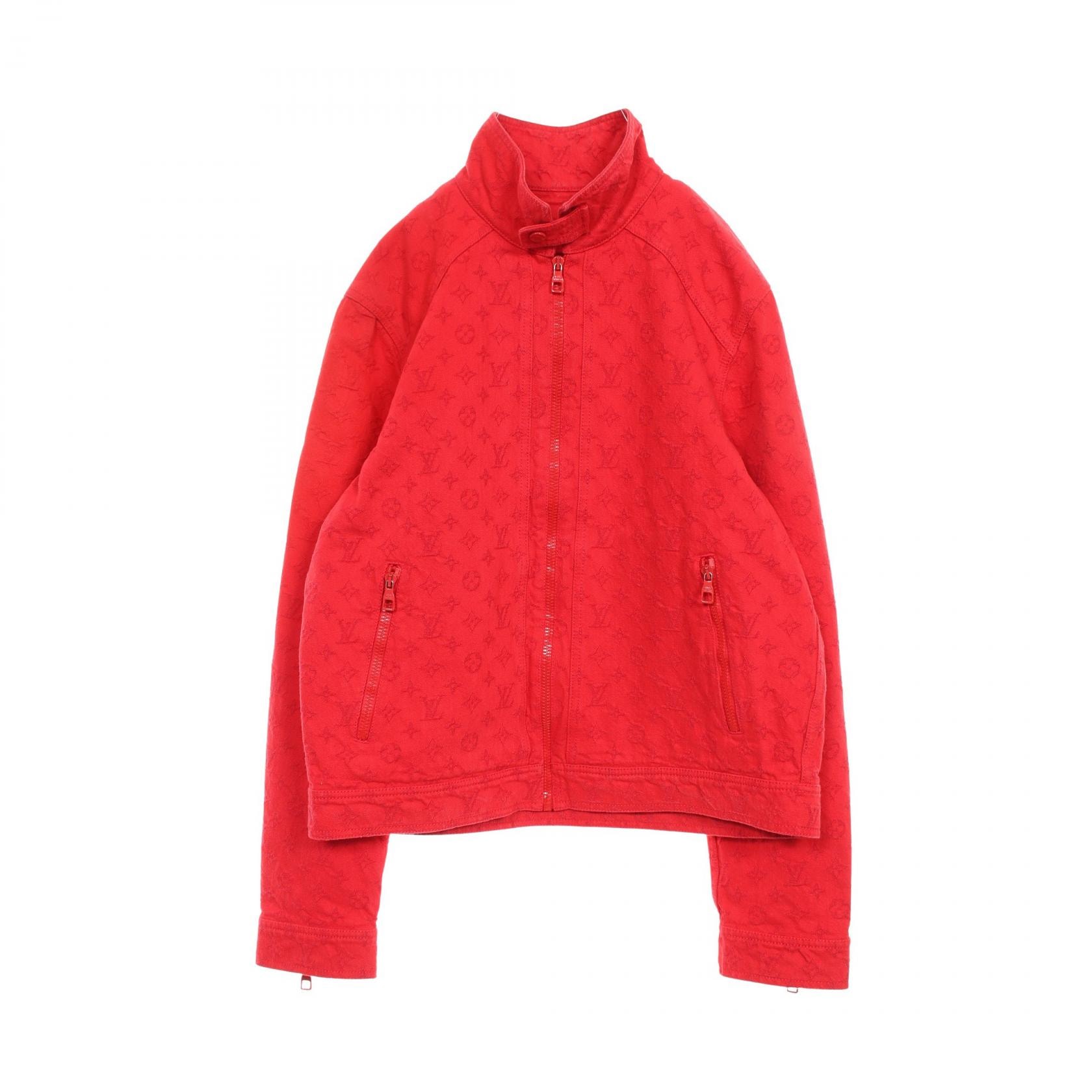 ルイ・ヴィトン LOUIS VUITTON モノグラム ソフトデニムジャケット 衣料品 アウター コットン レッド メンズ レッド系 【中古】