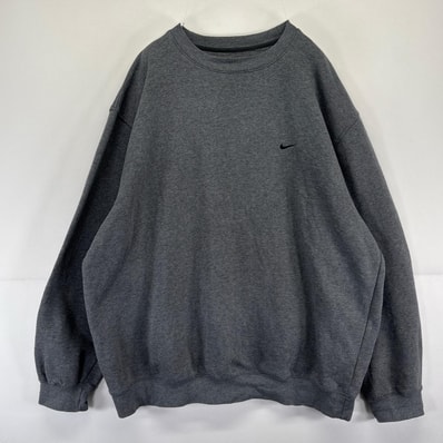 古着 ナイキ NIKE スウェット スウッシュ クルーネック トレーナー 大きいサイズ 2XL グレー系 メンズ