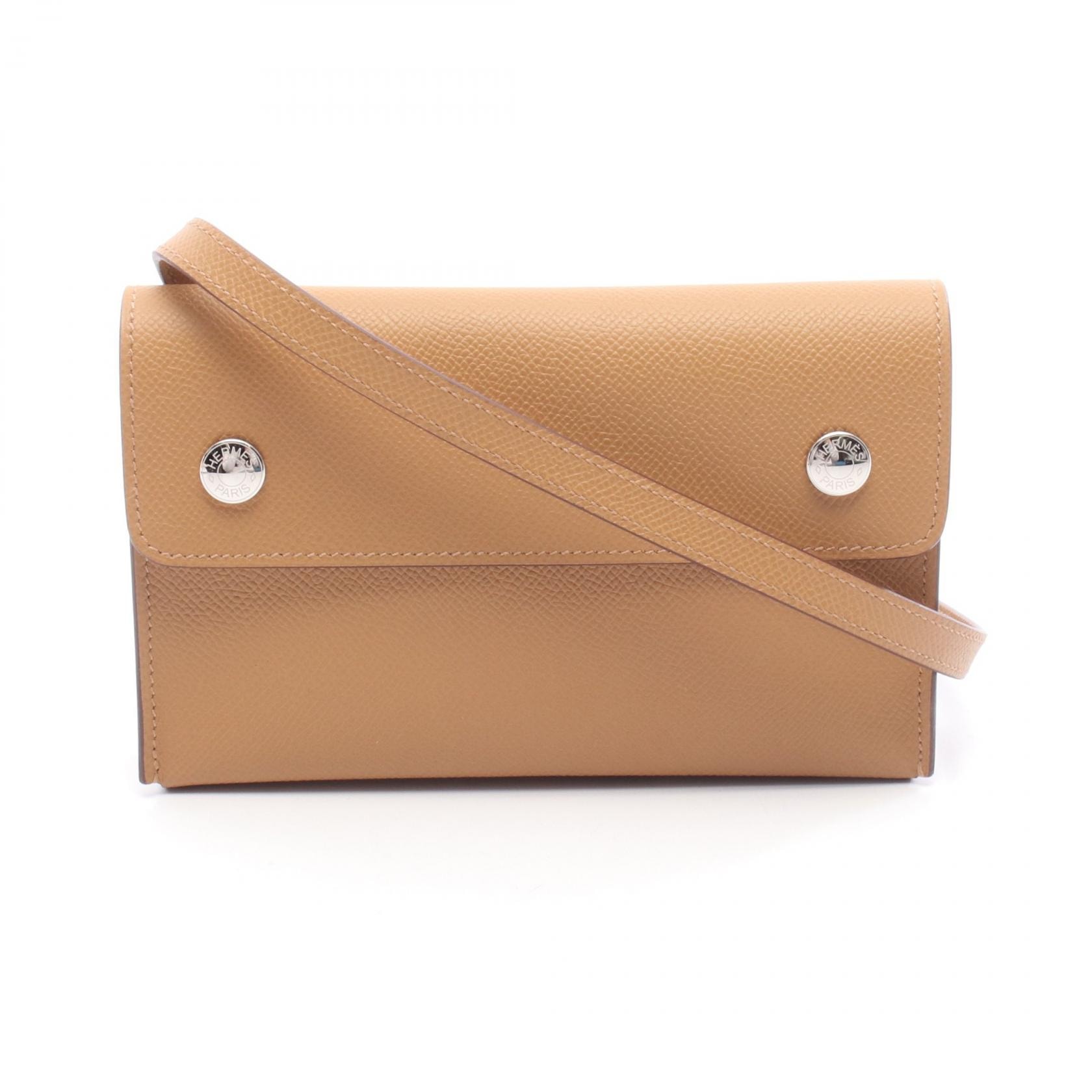 エルメス HERMES ナップトゥーゴー ショルダーバッグ バッグ レザー カーフ(牛革) ヴォーエプソン ヴォーエプソン ビスキュイ K刻印(2025年製造) レディース ブラウン系 【中古】