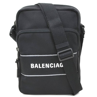 バレンシアガ BALENCIAGA ショルダーバッグ スポーツメッセンジャーバッグ ナイロン ブラック ユニセックス 638657【中古】 56754k