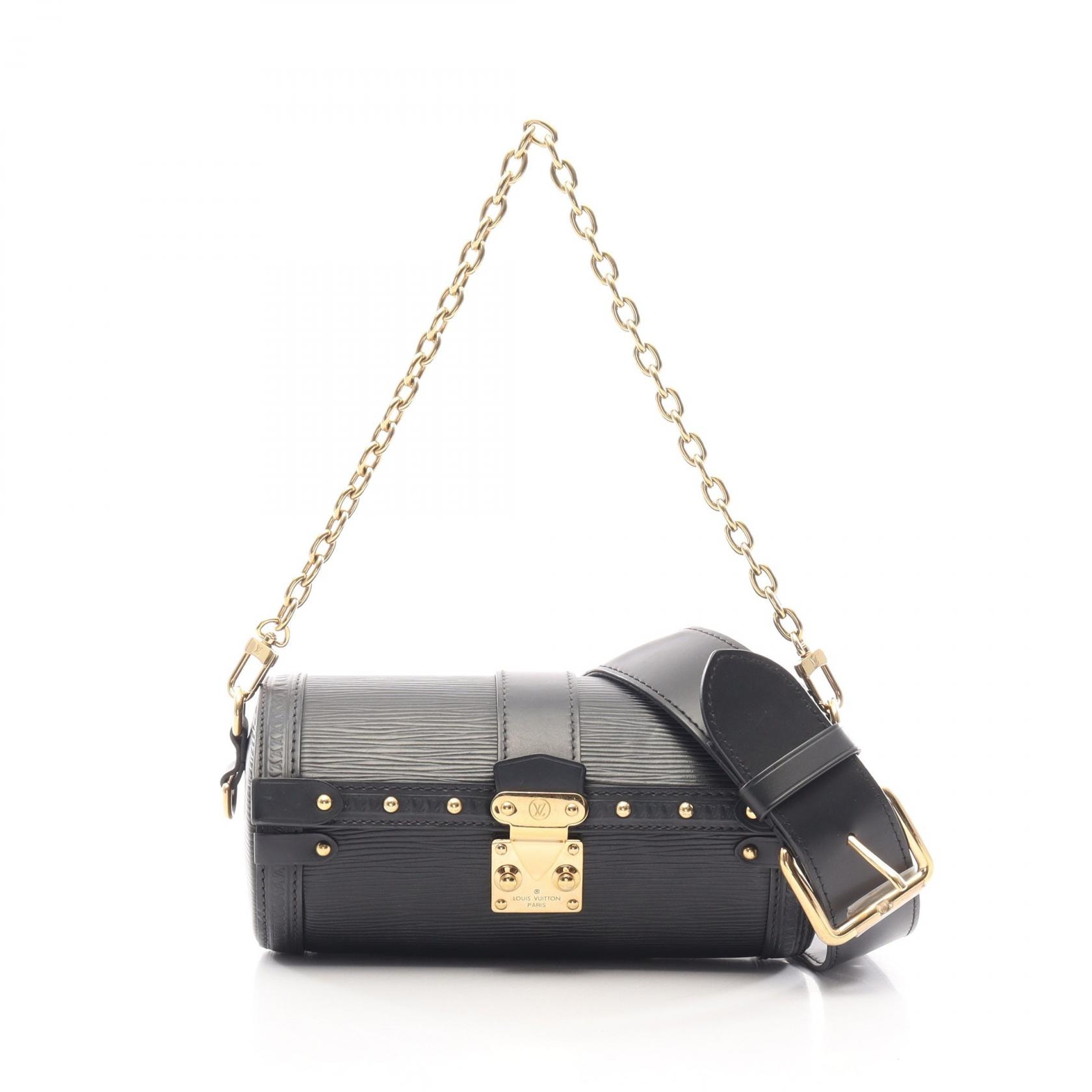 ルイ・ヴィトン LOUIS VUITTON パピヨン トランク 2WAY ハンドバッグ バッグ レザー エピ ノワール レディース ブラック系 M58655 【中古】