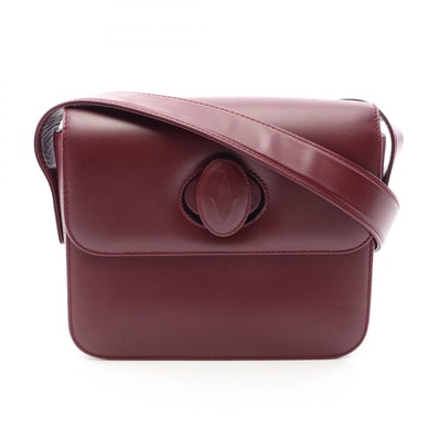 カルティエ CARTIER マストライン ショルダーバッグ バッグ レザー レディース ボルドー系 【中古】
