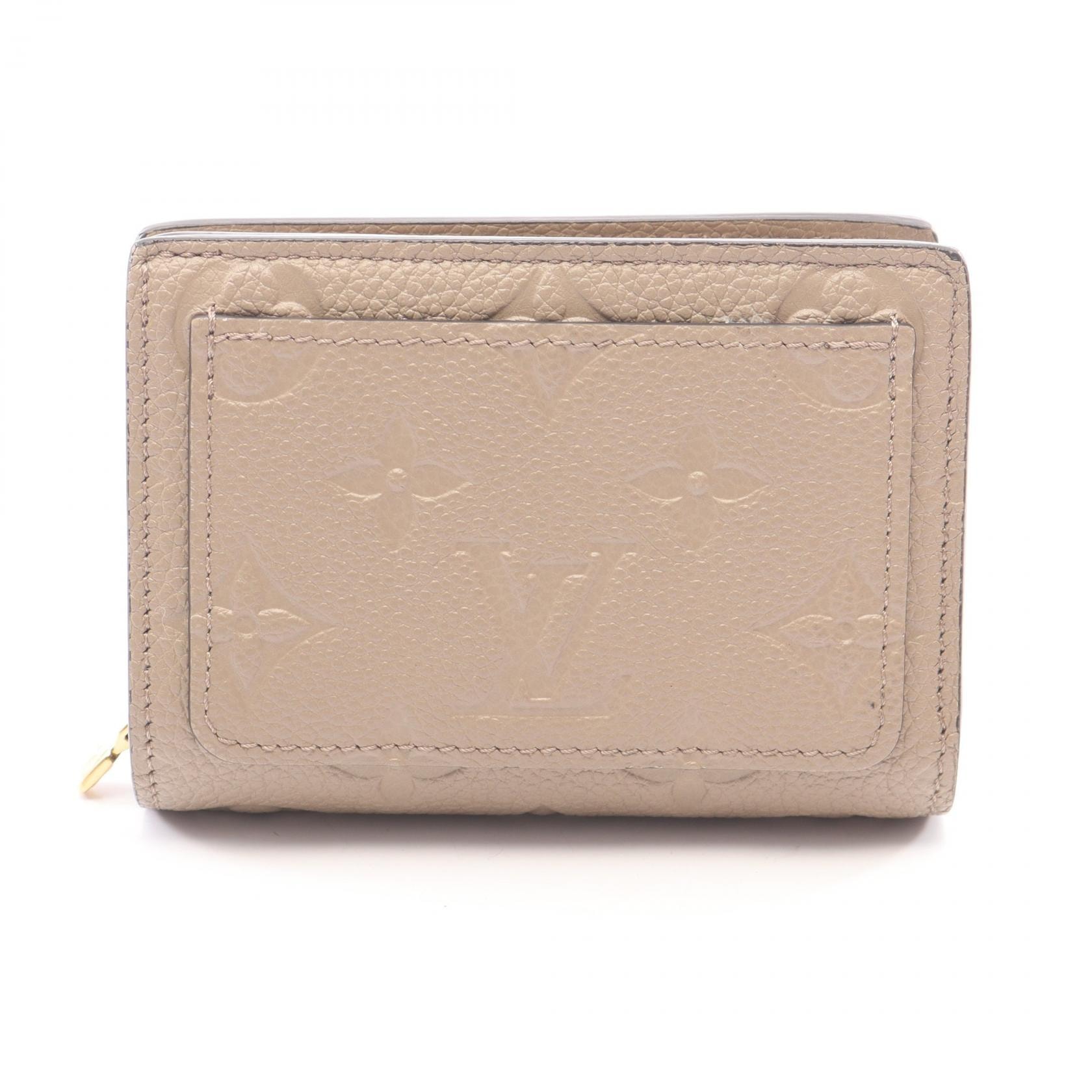 ルイ・ヴィトン LOUIS VUITTON ポルトフォイユ クレア モノグラムアンプラント トゥルトレール 二つ折り財布 財布 レザー レディース ベージュ系 M29454 【中古】