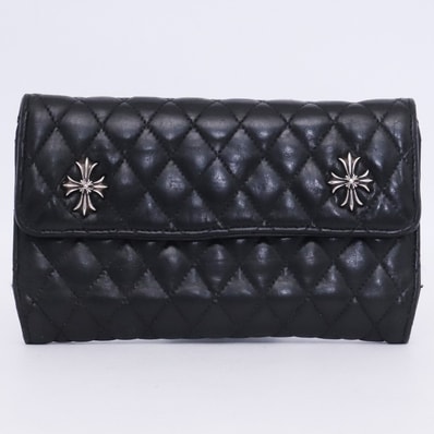 Chrome Hearts Wave Quilted Leather Wallet "Black"