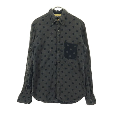 BEAMS ビームス ドット柄 長袖 シャツ M グレー系