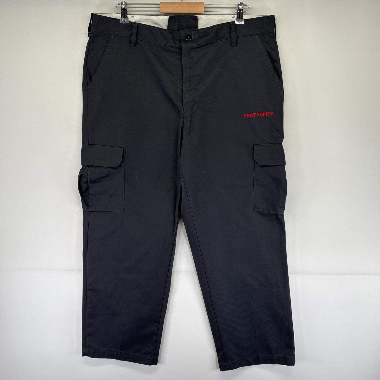 古着 レッドキャップ RED KAP ワークパンツ カーゴ 長ズボン チノパン 作業着 センタープレス w40 L30  グレー メンズ