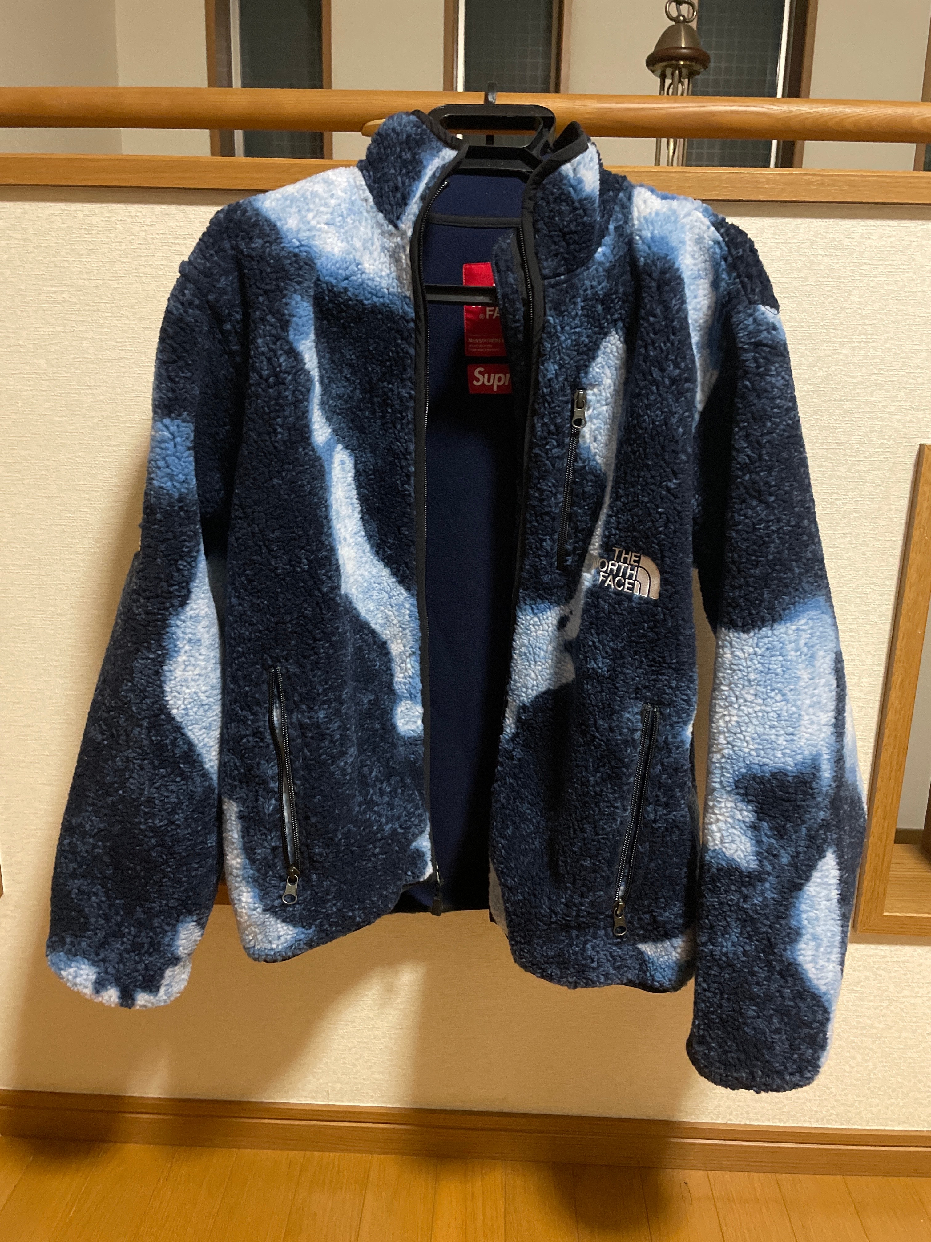 Supreme x The North Face Bleached Denim Print Fleece Jacket "Indigo"