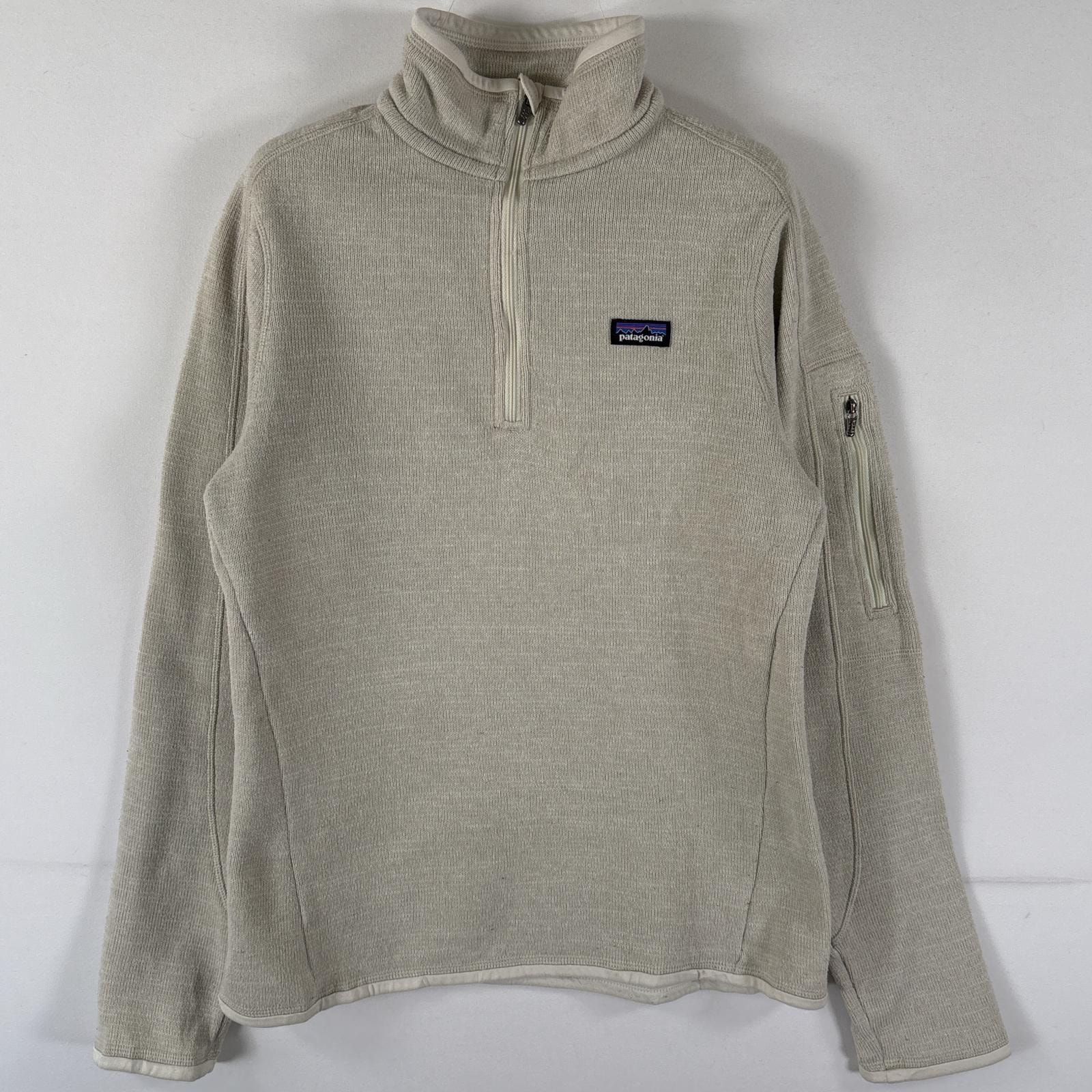 古着 パタゴニア patagonia セーター ハーフジップ ベターセーター ワンポイントロゴ アウトドア S  ベージュ系 レディース