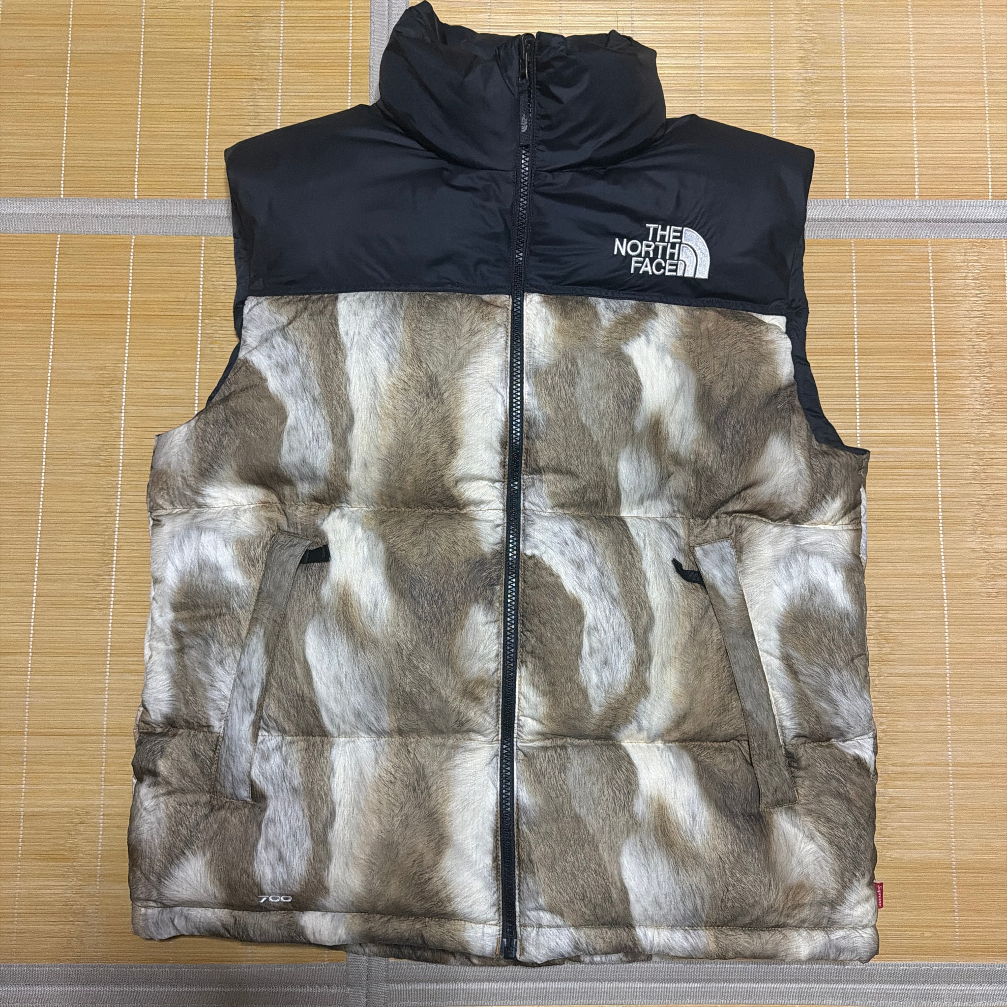 Supreme x The North Face Fur Print Nuptse Vest "Brown"