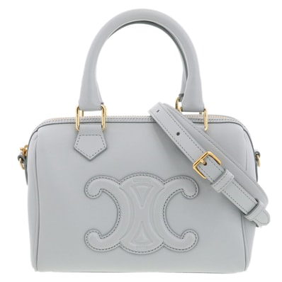 【値下げ】CELINE セリーヌ スモール ボストン ハンドバッグ 113773DU3.07SZ レザー ソフトブルー 水色 レディース【中古】