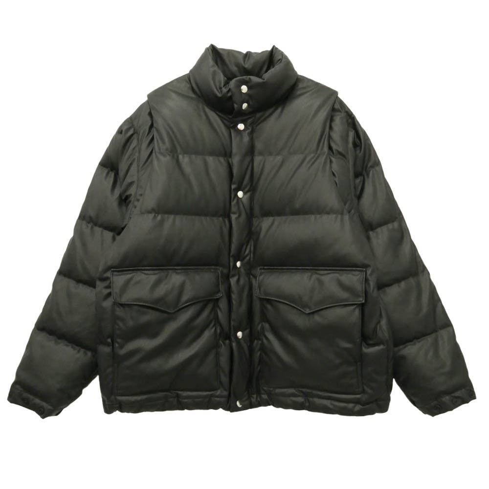 DAIWA PIER39 ダイワピア 25AW BW-41025W ECH 2WAY SYNTHETIC SKIN DOWN JACKET シンセティック フェイクレザー 2WAY ダウン ジャケット ベスト ブラック系 L【美品】【中古】