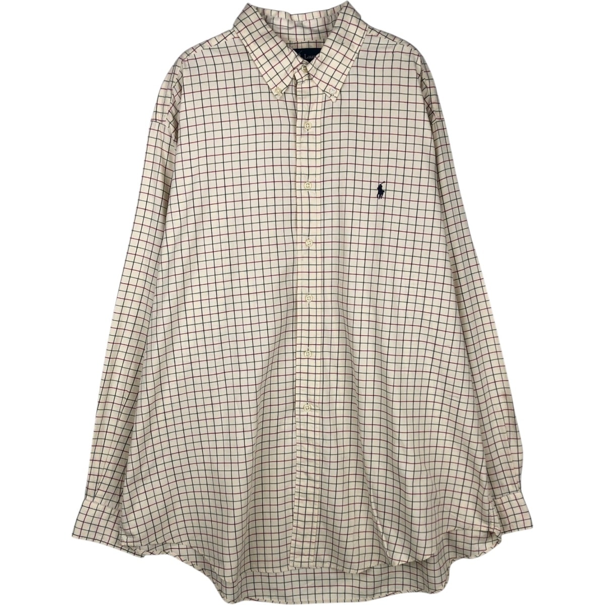 古着 ラルフローレン Ralph Lauren CLASSIC FIT クラシックフィット 長袖 ボタンダウンチェックシャツ メンズXL相当/eaa495528