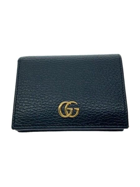 GUCCI GG Marmont Leather Card Case Wallet "Black"