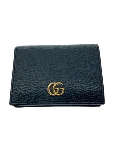 GUCCI GG Marmont Leather Card Case Wallet "Black"