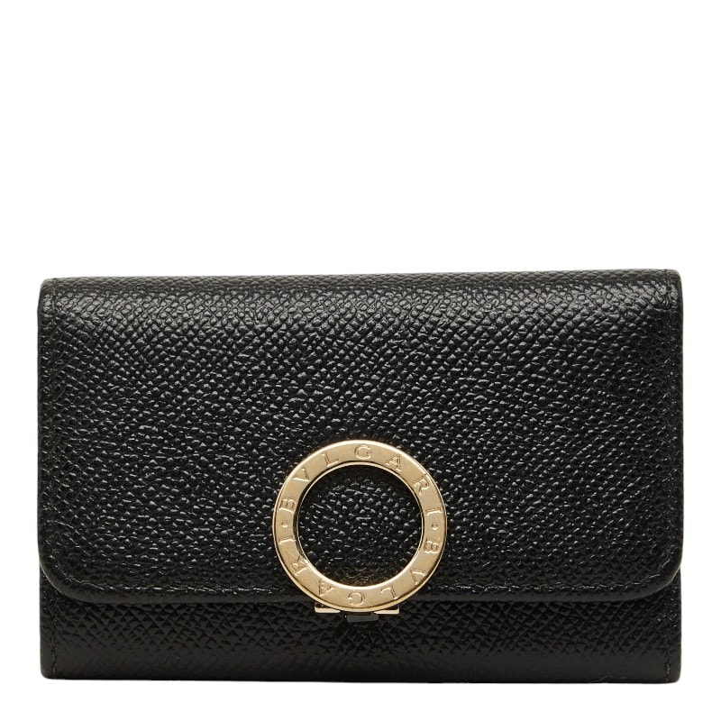 ブルガリ ブルガリブルガリ ロゴクリップ キーケース 6連 ブラック レザー レディース BVLGARI 【中古】