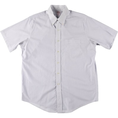 古着 ブルックスブラザーズ Brooks Brothers Est.1818 半袖 ボタンダウン ストライプシャツ メンズL相当/eaa553867