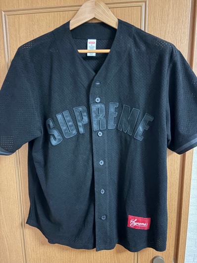 Supreme Ultrasuede Mesh Baseball Jersey "Black"