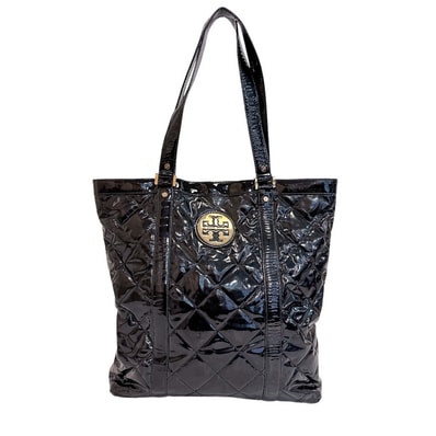 トリーバーチ Tory Burch トートバッグ ロゴ ショルダー A4収納可能 エナメル キルティング ブラック