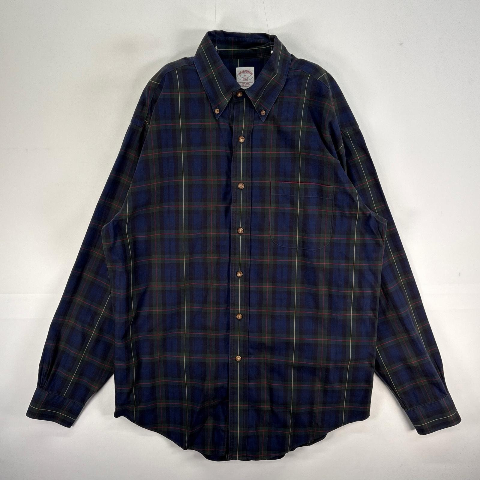 古着 ブルックスブラザーズ Brooks Brothers 長袖シャツ チェック 胸ポケ 346 M  ネイビー系 マルチカラー メンズ