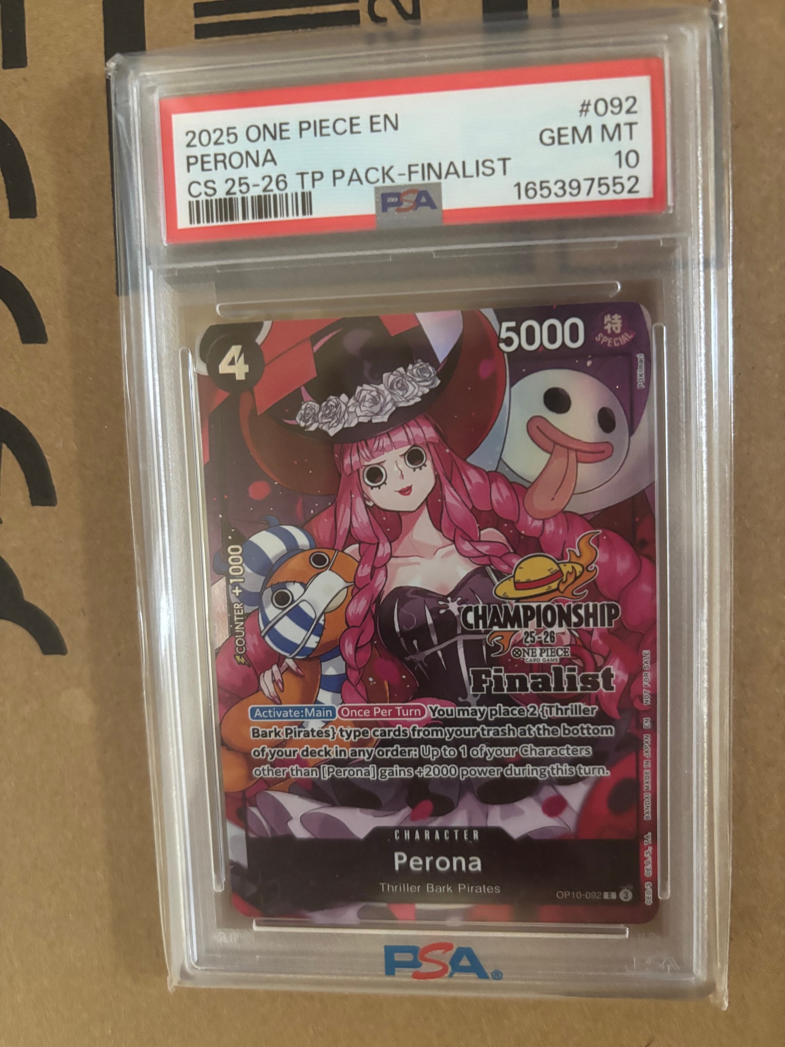PSA10】ペローナ C [OP10-092]【英語版】(プロモーションカード