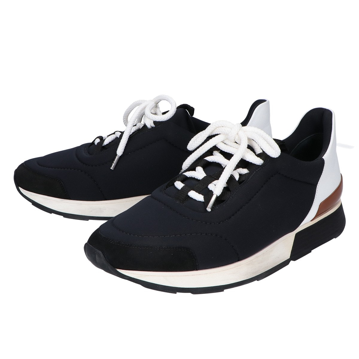 エルメス マイルス ネオプレンxレザー ローカット スニーカー 40