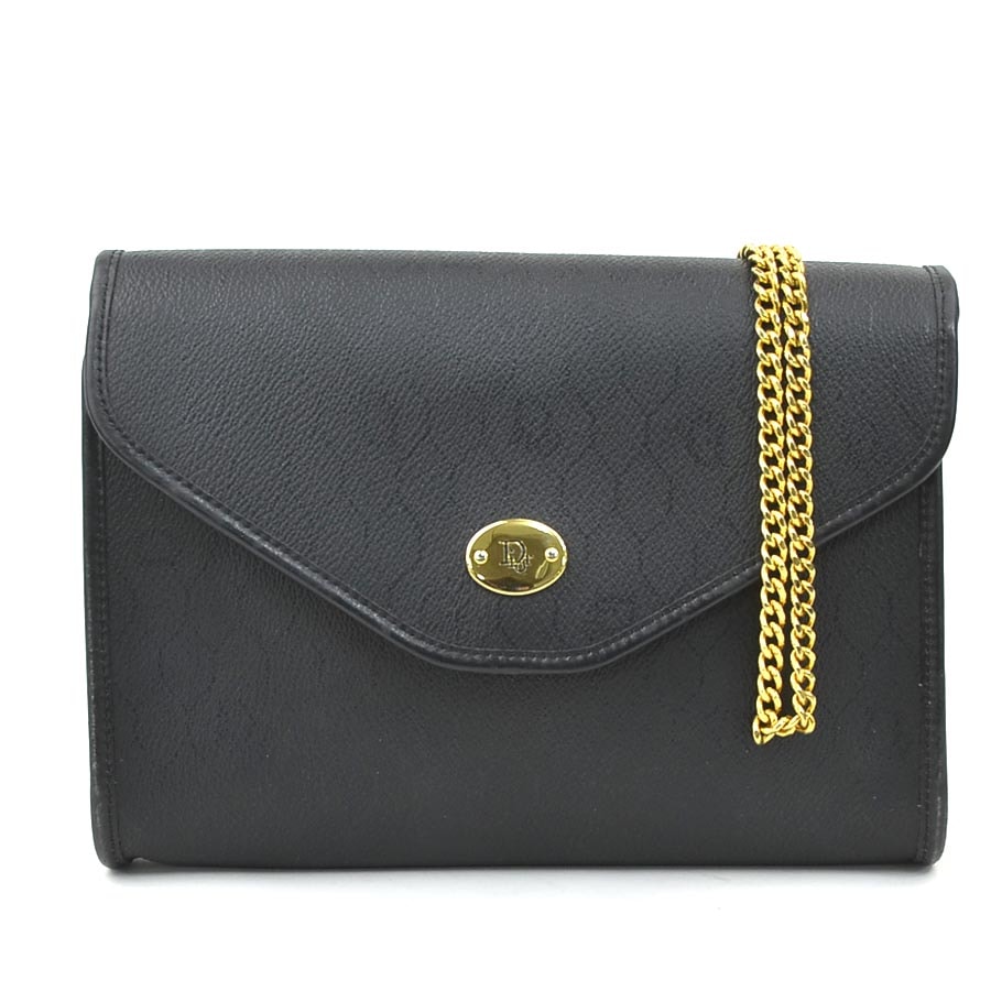 クリスチャンディオール Christian Dior ショルダーバッグ レザー ブラック レディース【中古】 r10784k