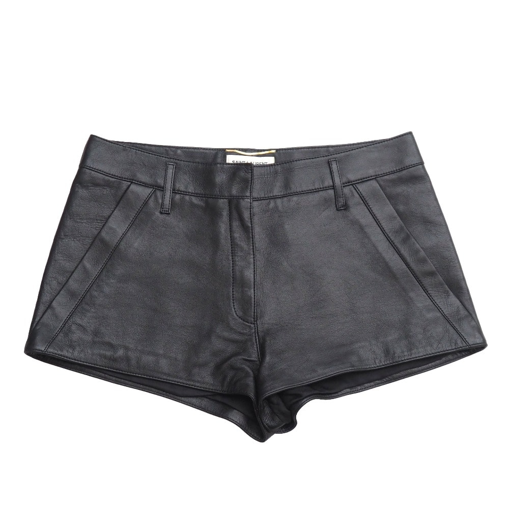 ■美品■SAINT LAURENT PARIS サンローランパリ ショートパンツ サイズF36 ラムレザー ハーフパンツ イタリア製 ブランド古着【中古】20260730/RB0288