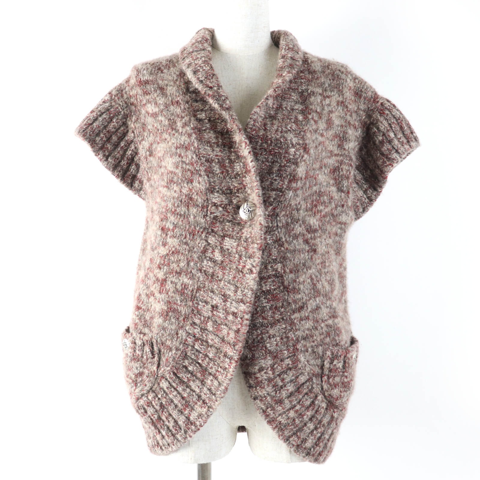 美品 シャネル
 カーディガン レッド系 レディース 34 P420009K03238