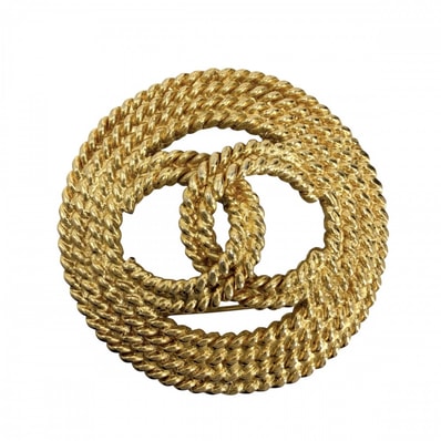 CHANEL シャネル ブローチ チェーン ココマーク アクセサリー ヴィンテージ GP 2 8 ゴールド レディース 約20.6g 1993年【中古品】