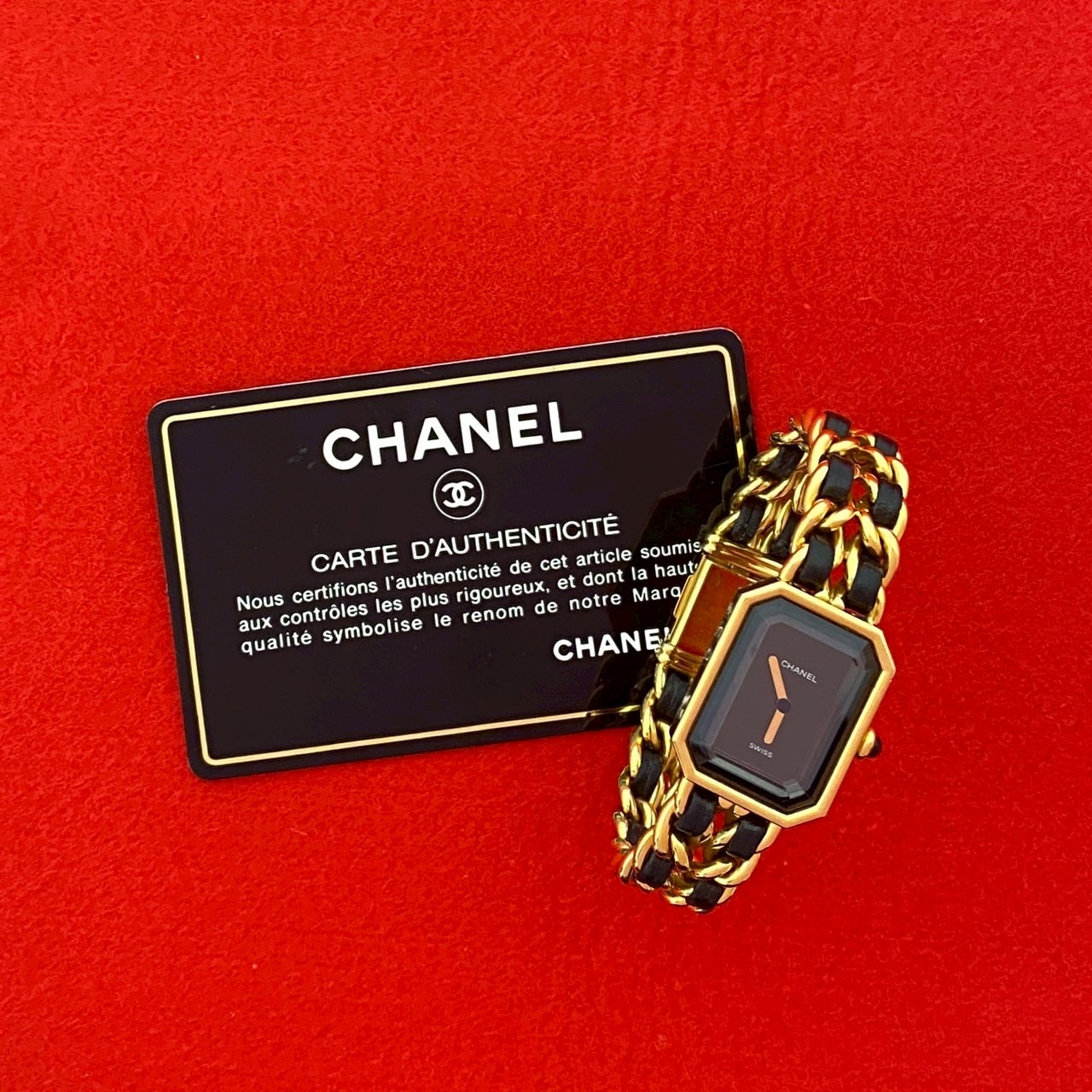 CHANEL シャネル プルミエール ステンレス レザー 腕時計 ゴールド
 13480