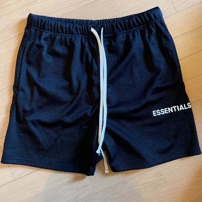 FEAR OF GOD Essentials Graphic Mesh Drawstring Shorts "Black"