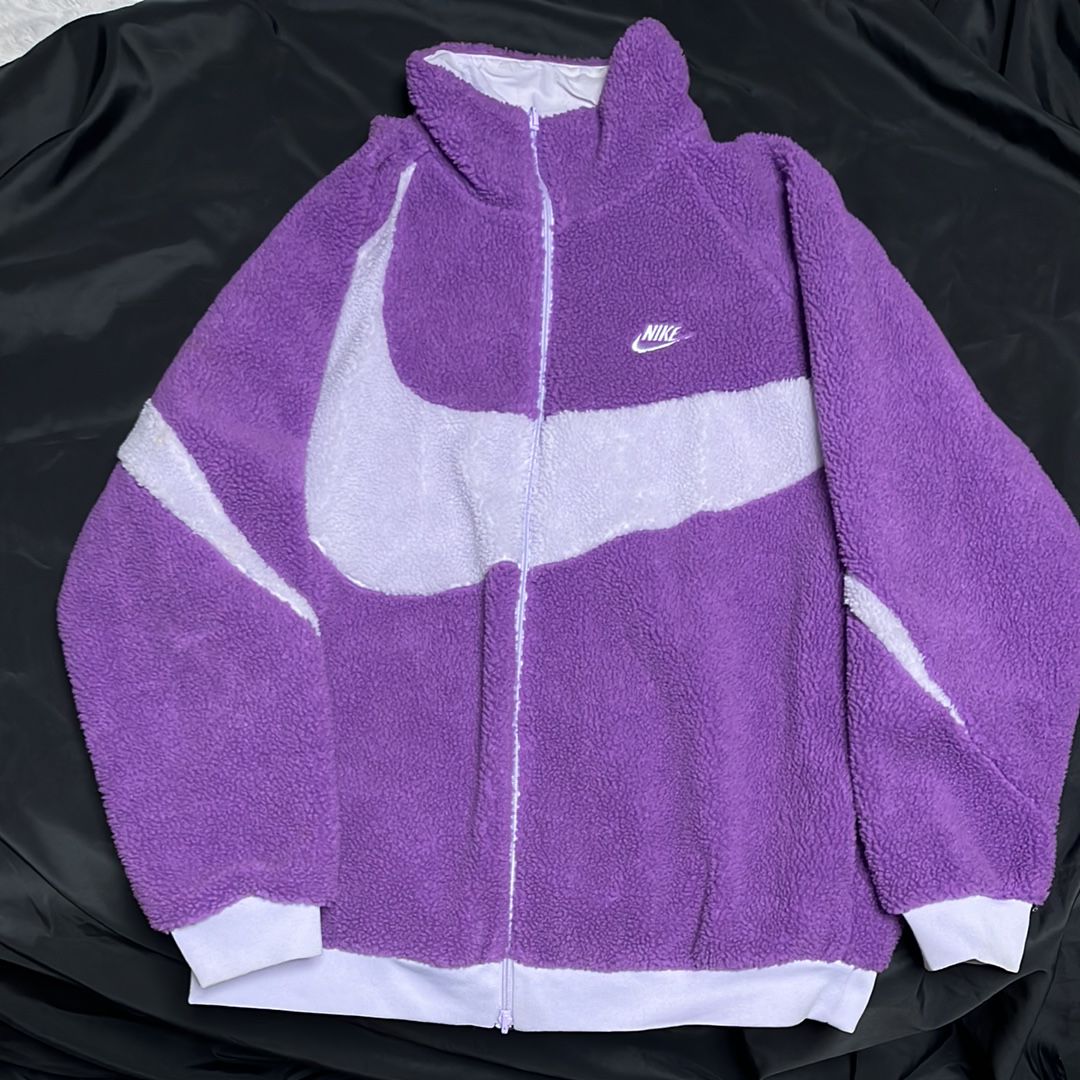 Nike Big Swoosh Reversible Boa Jacket "Purple Nebula/Violet Frost"