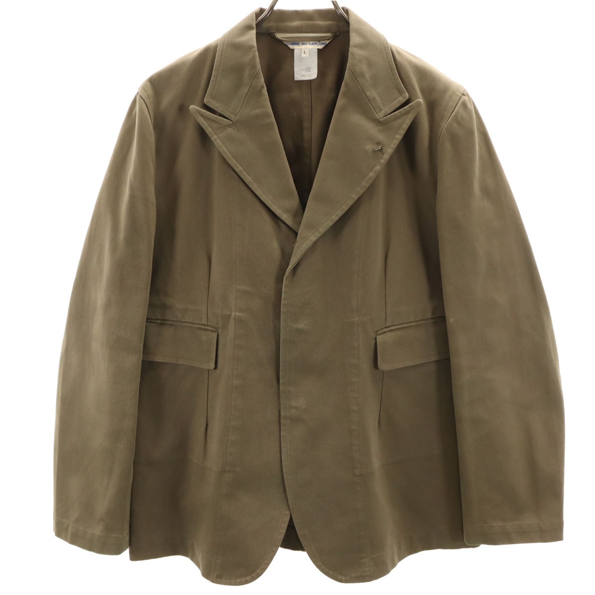 COMME des GARCONS コムデギャルソン イタリア製 ツイル テーラードジャケット L オリーブ