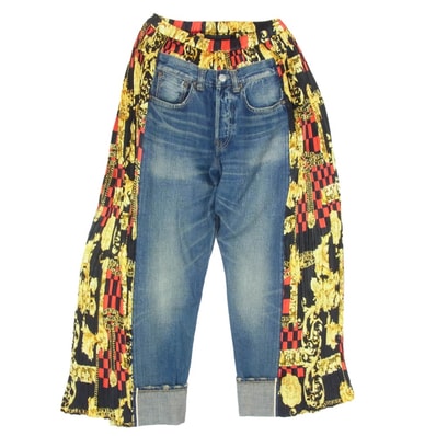 JUNYA WATANABE COMME des GARCONS ジュンヤワタナベコムデギャルソン パンツ 21AW JH-P109 Levi's リーバイス 501xx スカーフ プリーツ デニム パンツ インディゴブルー系 S【中古】