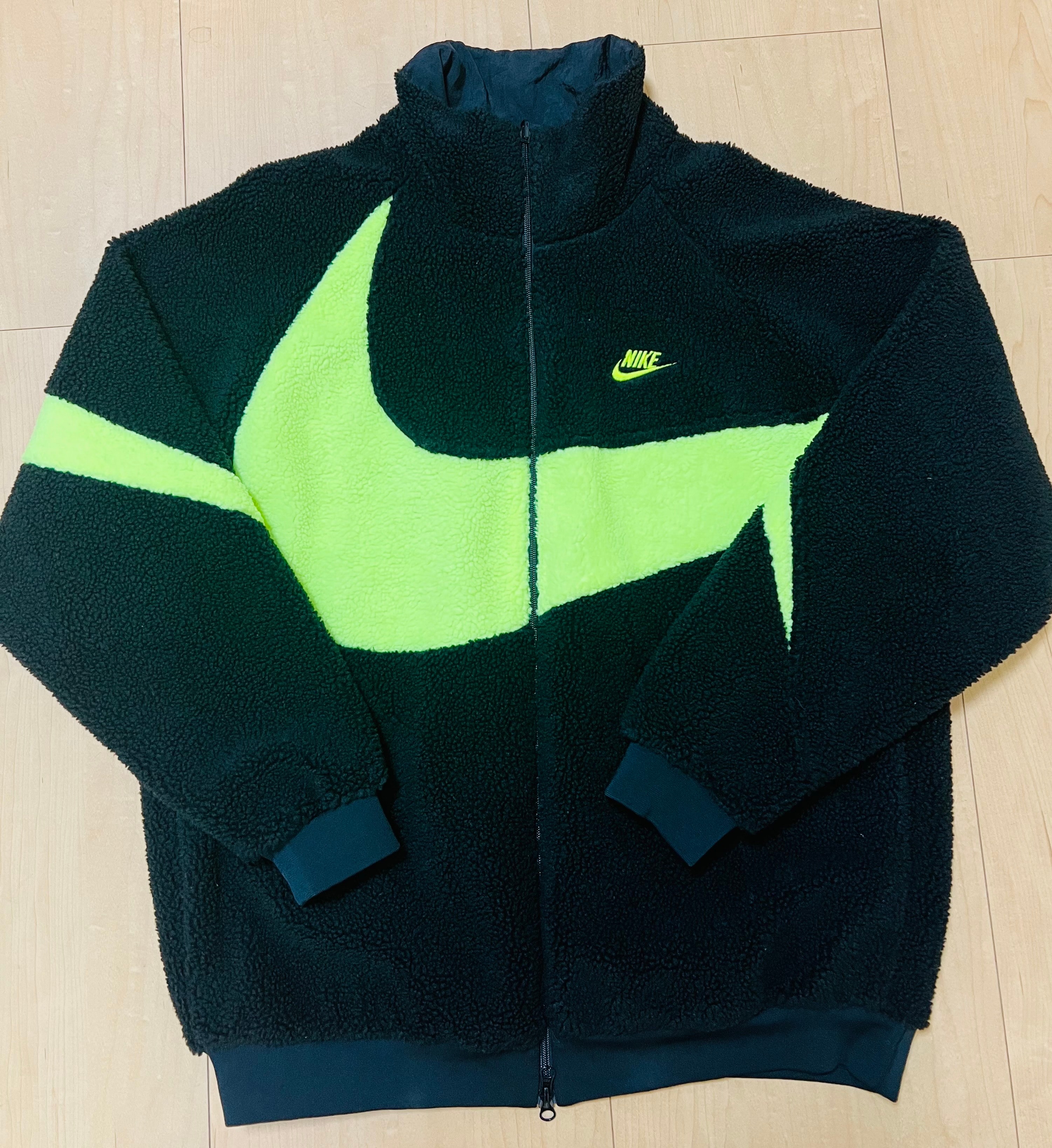 Nike Big Swoosh Reversible Boa Jacket"Black Neon"