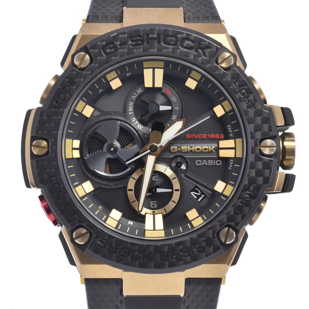 カシオ CASIO GST-B100TFB-1AJR G-SHOCK G-STEEL 35周年 ブラック/ゴールド ソーラー メンズ 美品 保証書付き 腕時計 R#149001