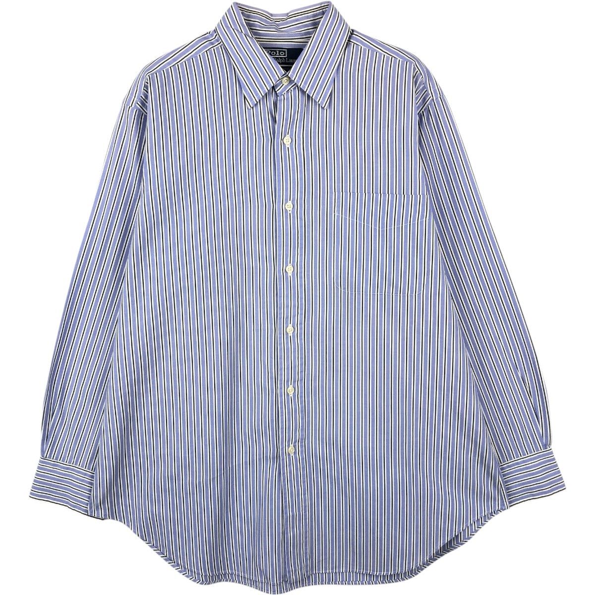 古着 ラルフローレン Ralph Lauren POLO by Ralph Lauren ANDREW 長袖 コットンストライプシャツ メンズL相当/eaa661337
