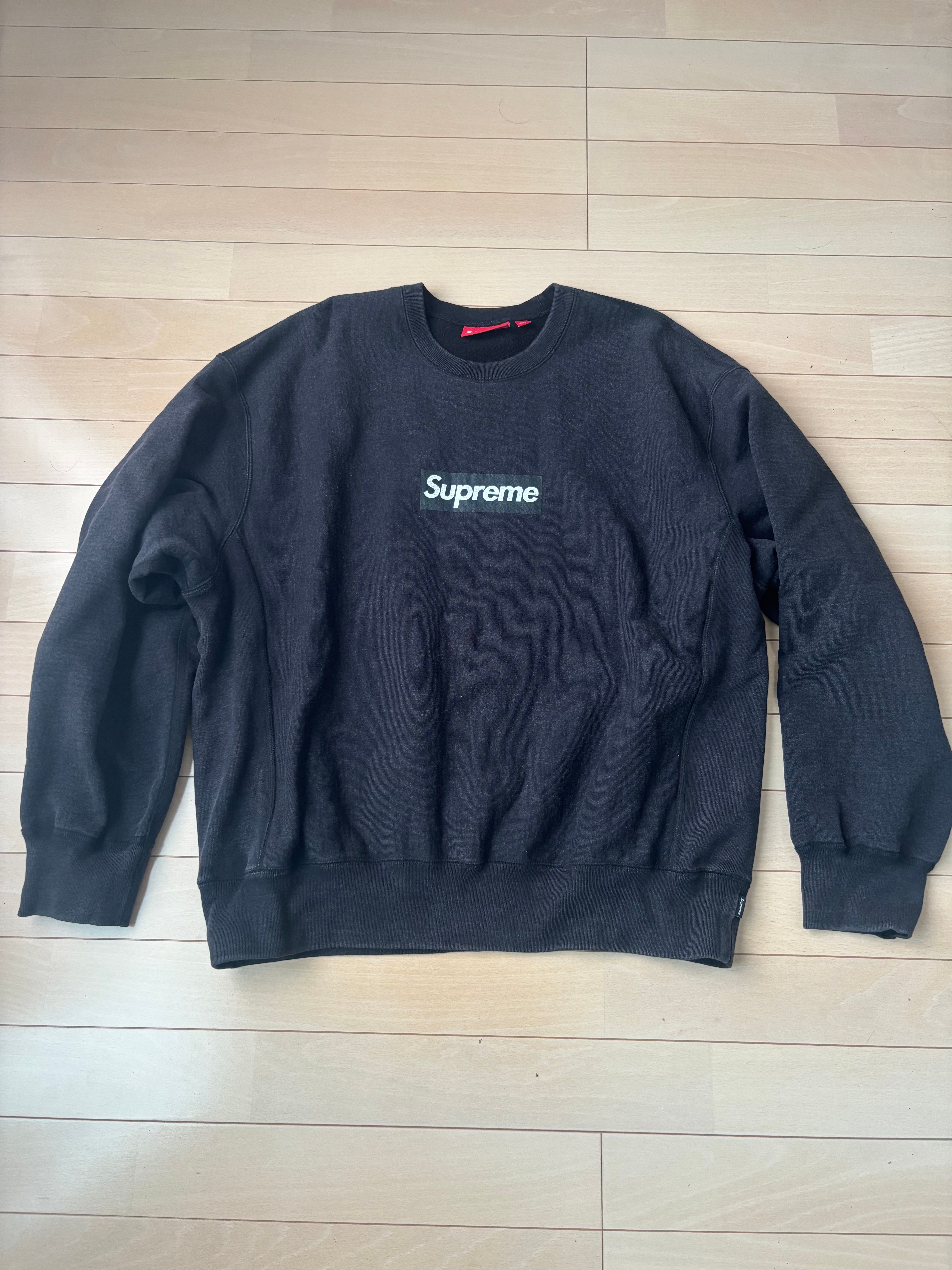 Supreme Washed Box Logo Crewneck "Black"