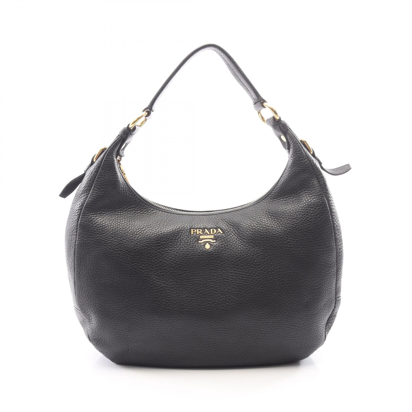 プラダ PRADA VIT.DAINO ショルダーバッグ バッグ レザー レディース ブラック系 BR4311 【中古】