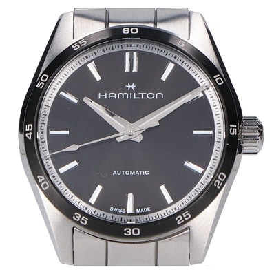 ハミルトン H36135130 黒文字盤 SS×SS 34mm ジャズマスター パフォーマー AT 自動巻き時計 -