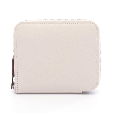 エルメス HERMES アザップコンパクト シルクイン ラウンド財布 財布 レザー ヴォーエプソン ヴォーエプソン グリペール B刻印(2023年製造) レディース ホワイト系 【中古】